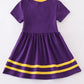 PURPLE GOLD LSU APPLIQUE DRESS