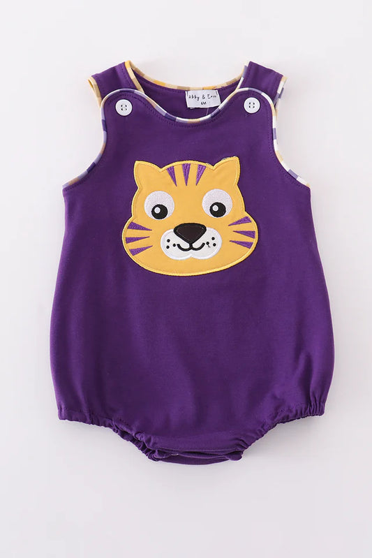 PURPLE GOLD LSU APPLIQUE BUBBLE