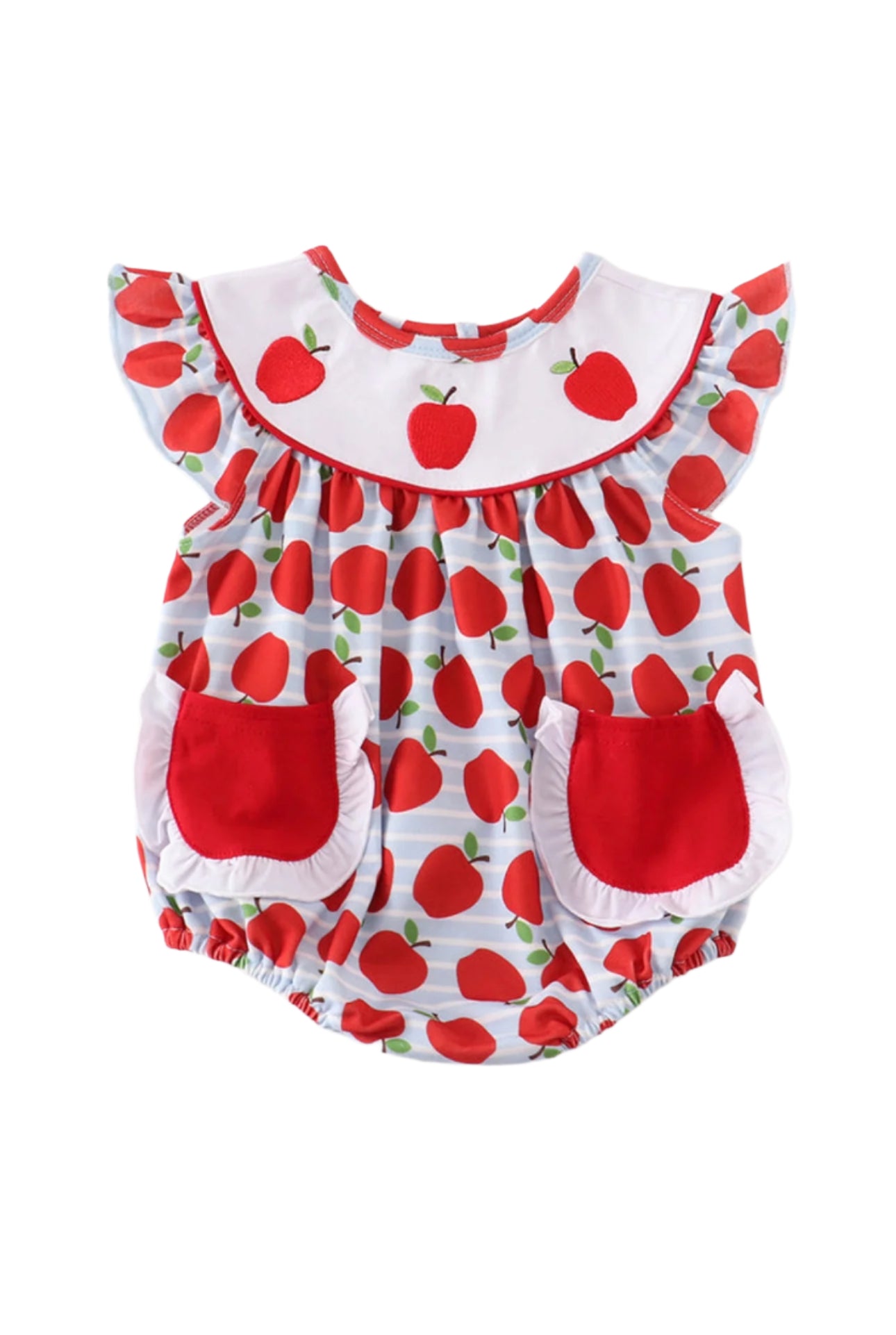 Apple Embroidered Bubble with Pockets