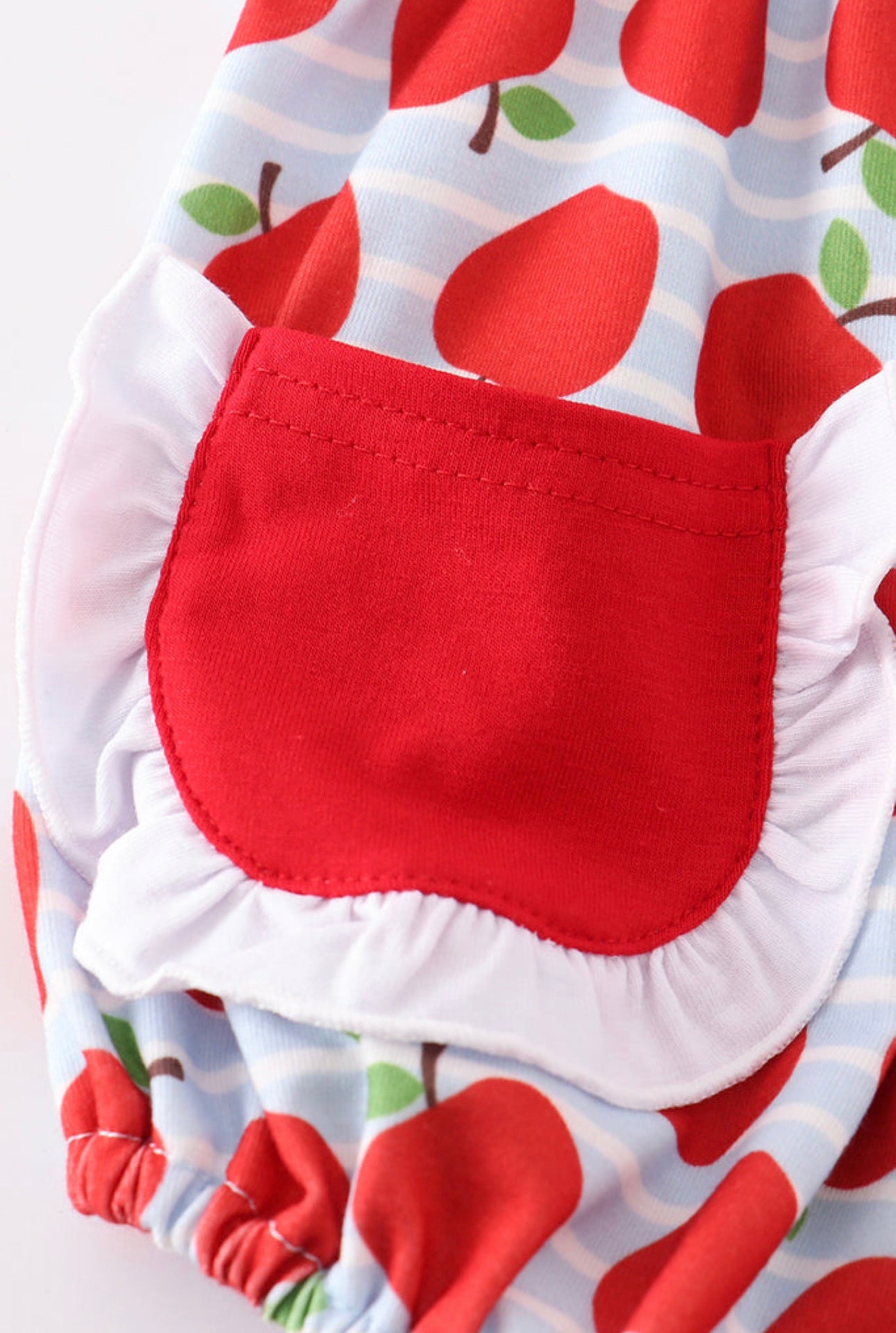 Apple Embroidered Bubble with Pockets