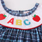 Girls Plaid ABC embroidered bishop dress