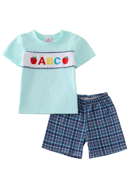 Boys ABC back to school short set