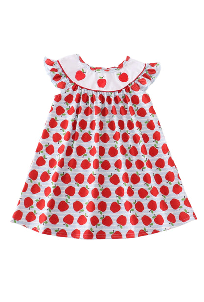 Embroidered Apple Bishop Dress School
