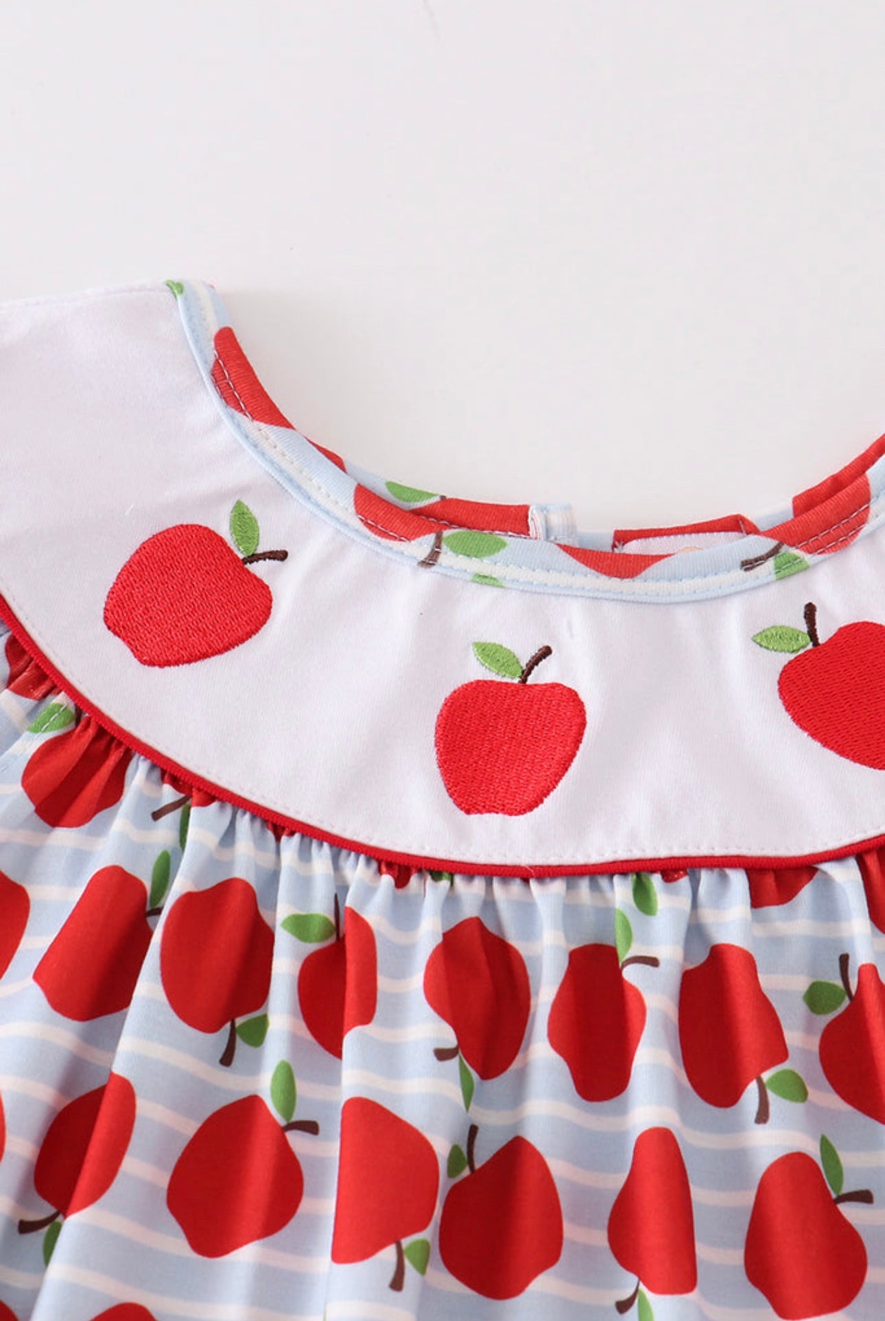 Embroidered Apple Bishop Dress School
