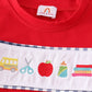 Boys Embroidered Back to school Supplies short set