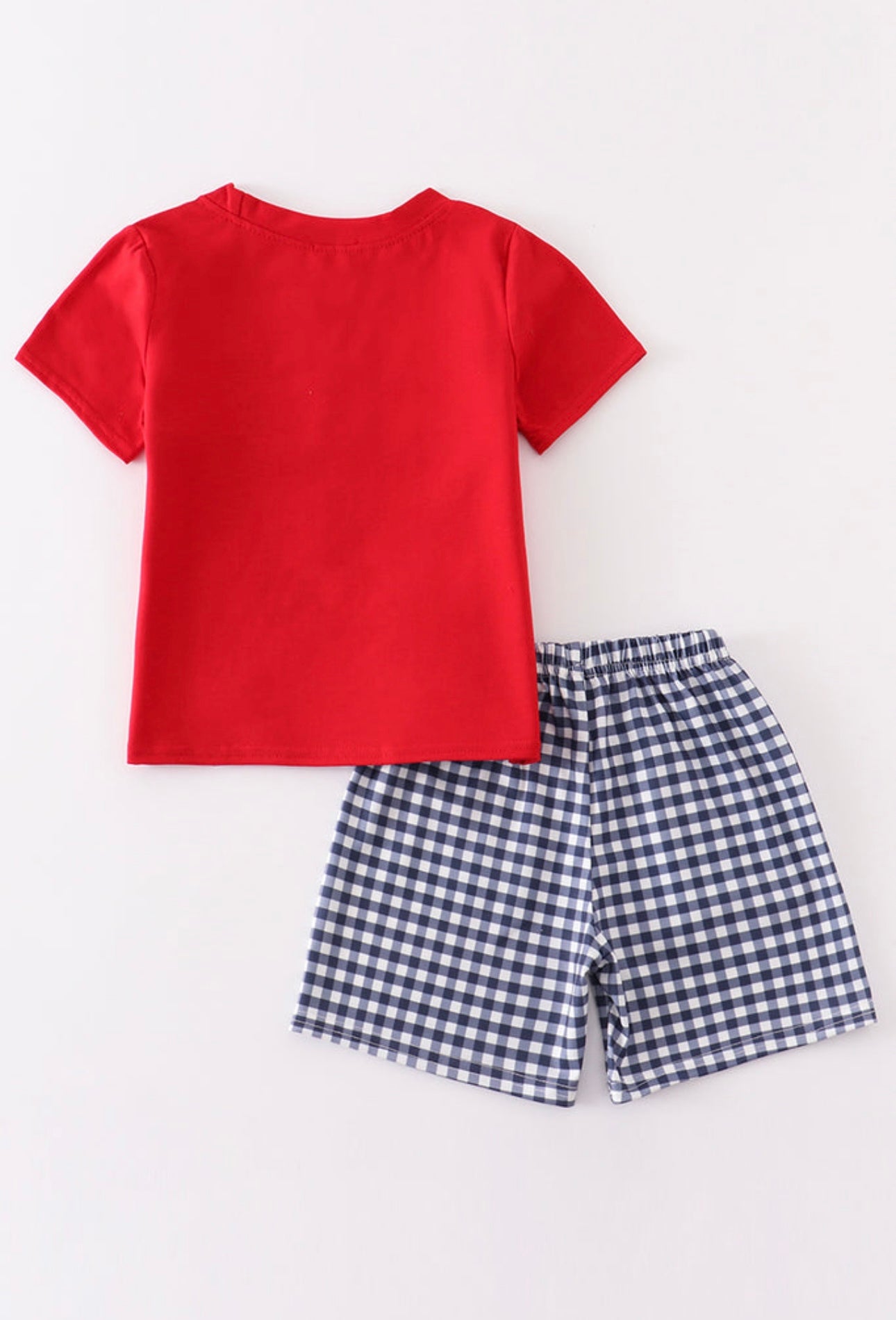 Boys Embroidered Back to school Supplies short set