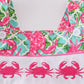 PINK CRAB EMBROIDERY ONE-PIECE SWIMSUIT