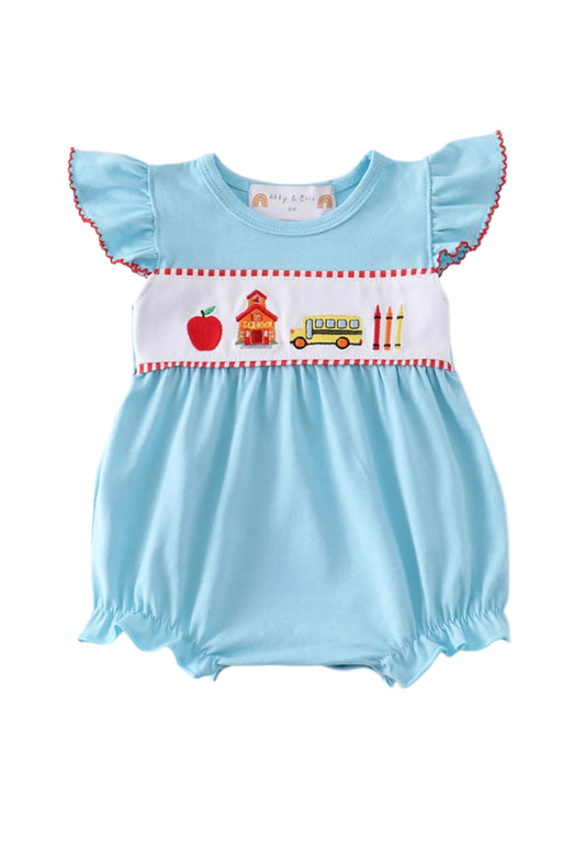 Turquoise Back to School Bubble with Trim