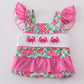 PINK CRAB EMBROIDERY ONE-PIECE SWIMSUIT