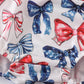 BOW PRINT RUFFLE BUBBLE