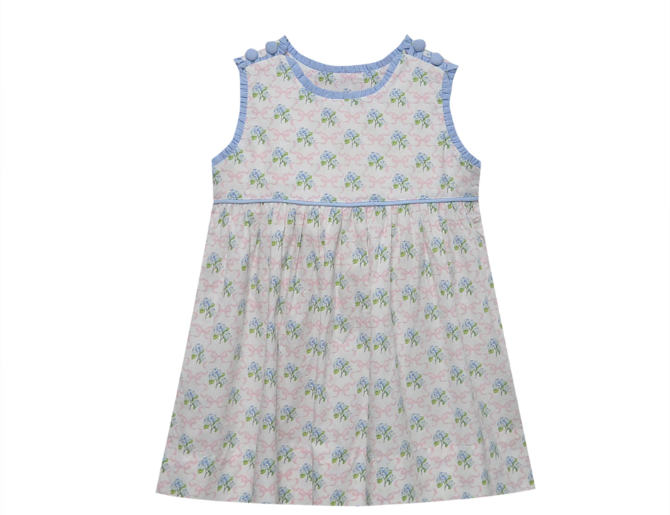 Dakota Blue Floral Dress with blue ruffle