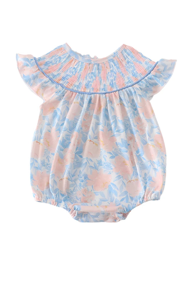 Floral smocked bubble