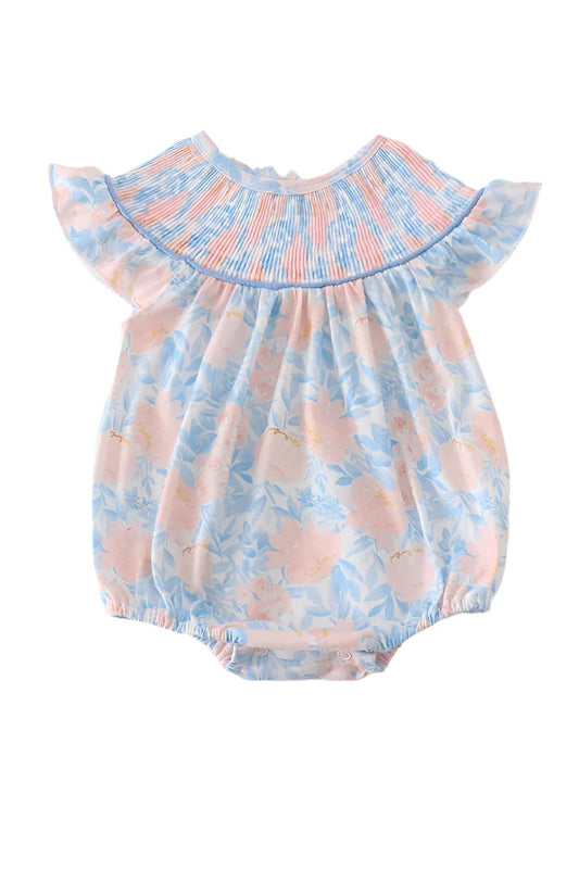 Floral smocked bubble