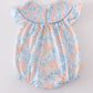BLUE BLOOM ELEGANCE SMOCKED RUFFLE BUBBLE