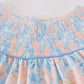 BLUE BLOOM ELEGANCE SMOCKED RUFFLE BUBBLE