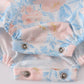 BLUE BLOOM ELEGANCE SMOCKED RUFFLE BUBBLE