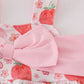 PINK STRAWBERRY PRINT BOW BUBBLE