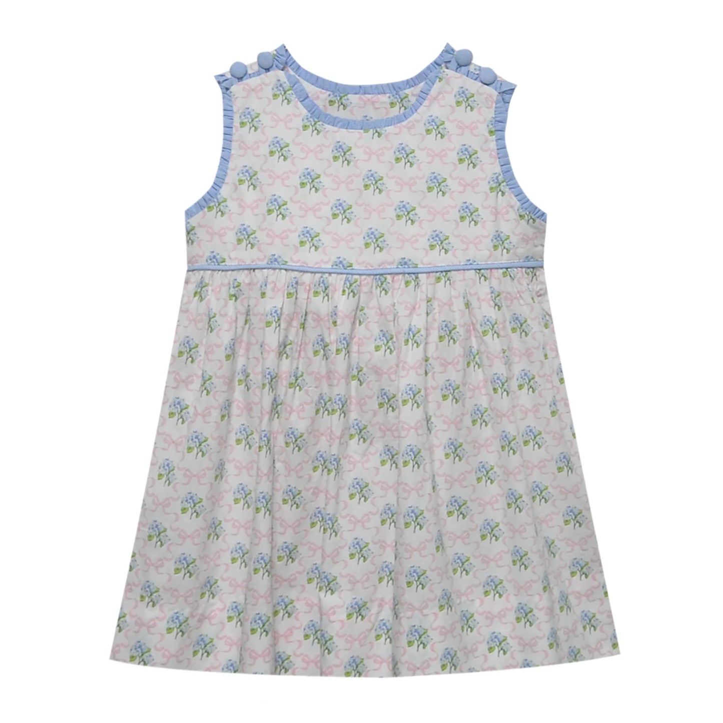 Dakota Blue Floral Dress with blue ruffle