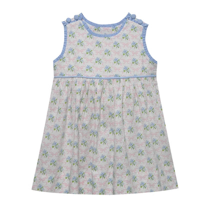 Dakota Blue Floral Dress with blue ruffle