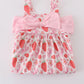PINK STRAWBERRY PRINT BOW DRESS