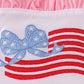 PINK FLAG EMBROIDERY RUFFLE BUBBLE