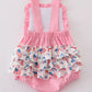 PINK FLAG EMBROIDERY RUFFLE BUBBLE