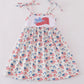 FLAG EMBROIDERY PRINT RUFFLE DRESS