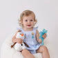 PREMIUM BLUE SNOWMAN EMBROIDERY GINGHAM RUFFLE BUBBLE