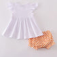 ORANGE TENNESSEE GO VOLS EMBROIDERY SMOCKED BLOOMER SET