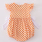 ORANGE TENNESSEE GO VOLS EMBROIDERY SMOCKED CHECKERED BUBBLE