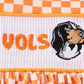 ORANGE TENNESSEE GO VOLS EMBROIDERY SMOCKED CHECKERED DRESS