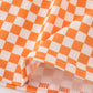 ORANGE TENNESSEE GO VOLS EMBROIDERY SMOCKED CHECKERED DRESS