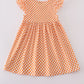ORANGE TENNESSEE GO VOLS EMBROIDERY SMOCKED CHECKERED DRESS