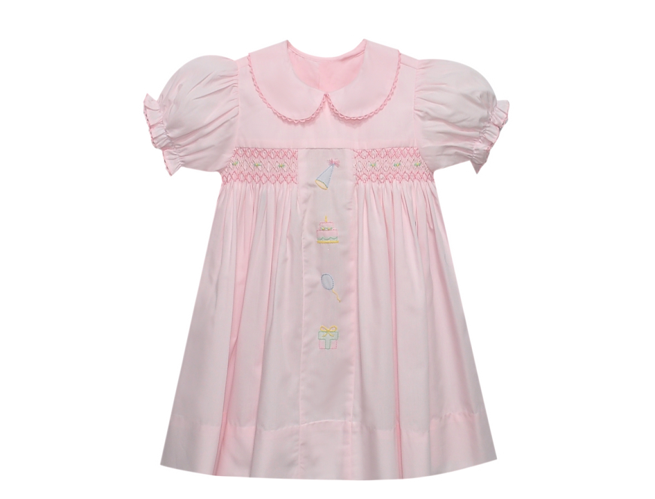 PInk Handsmocked Birthday Heirloom Dress POPPIBLUE PInk Handsmocked Birthday Heirloom Dress POPPIBLUE