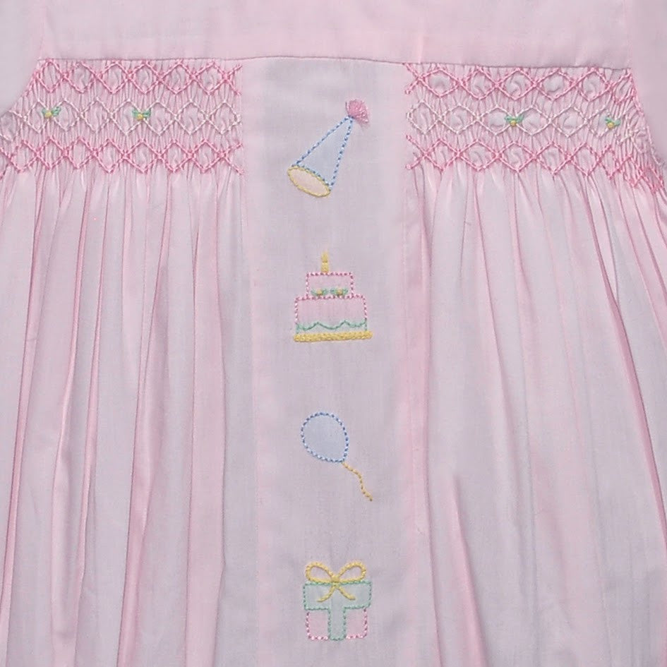 PInk Handsmocked Birthday Heirloom Dress
