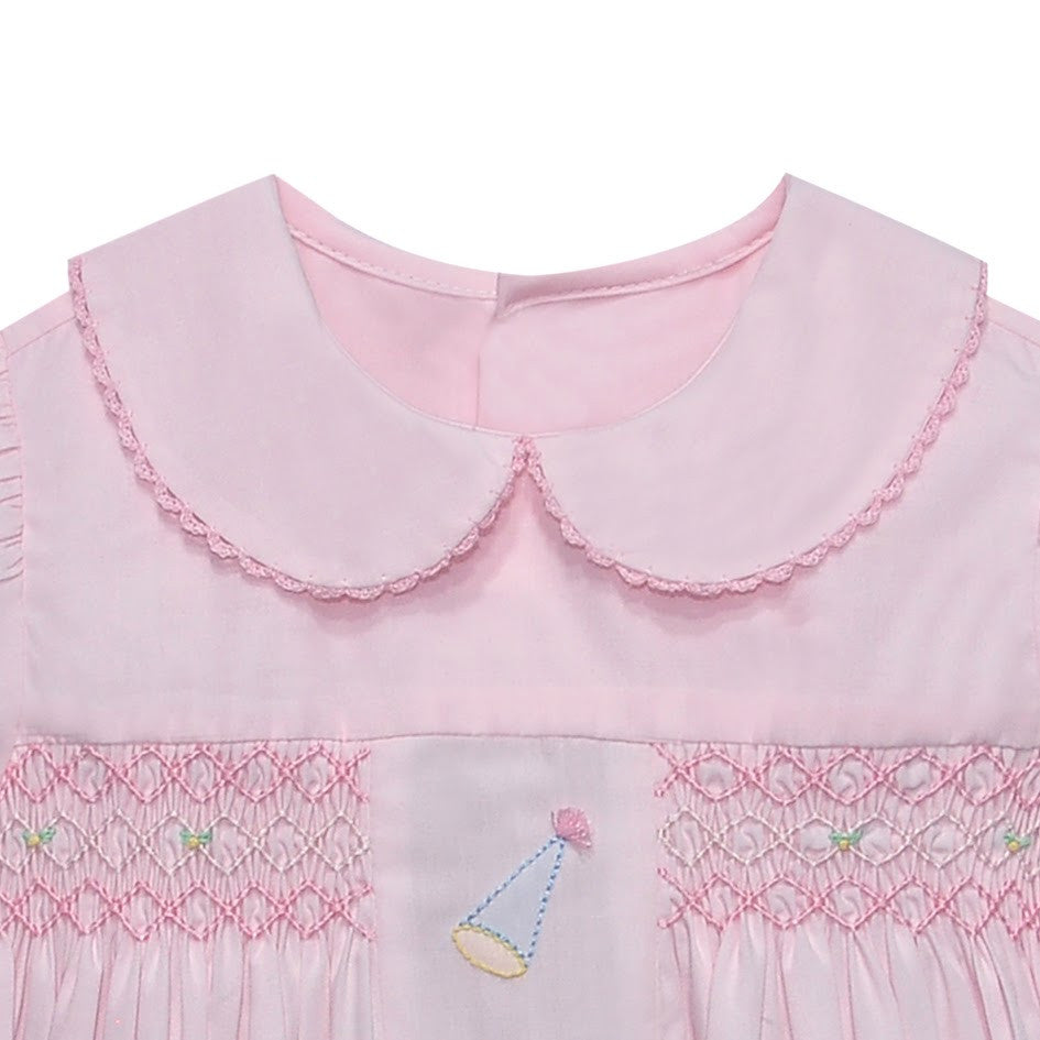 PInk Handsmocked Birthday Heirloom Dress