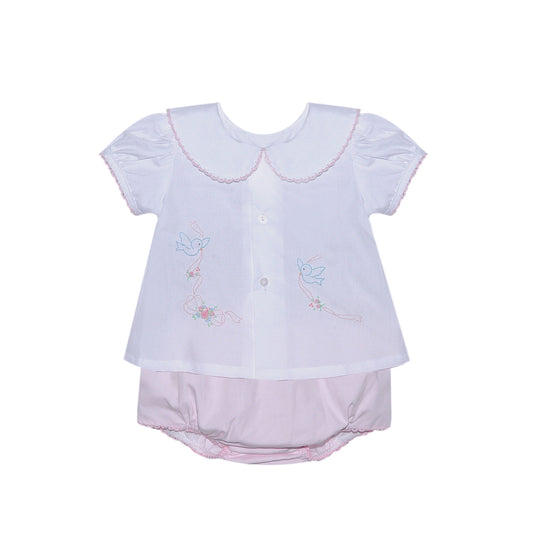 Avery Diaper Set - Birds w/Bows