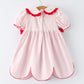 Girls' Plaid Smocked Strawberry Applique Dress