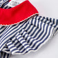 Girls Baseball Team Outfit – Striped Ruffle Sleeve Romper with Ball Design