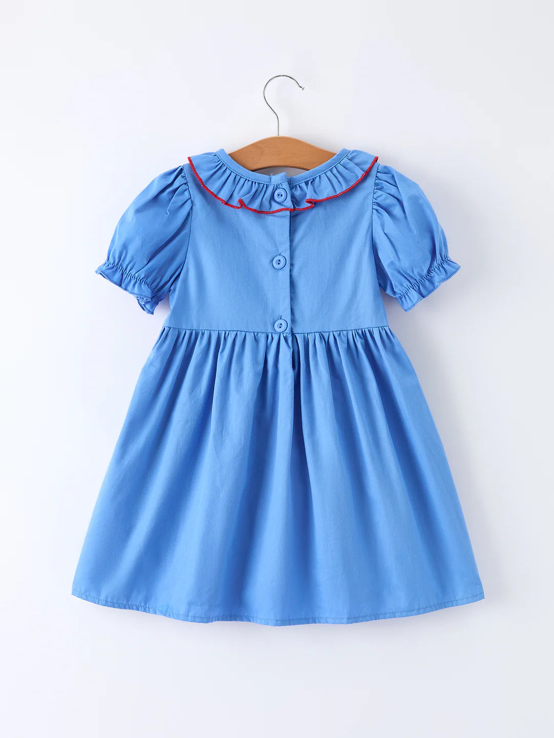 Toddler Girl Heart Applique Blue Dress