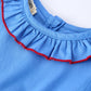 Toddler Girl Heart Applique Blue Dress