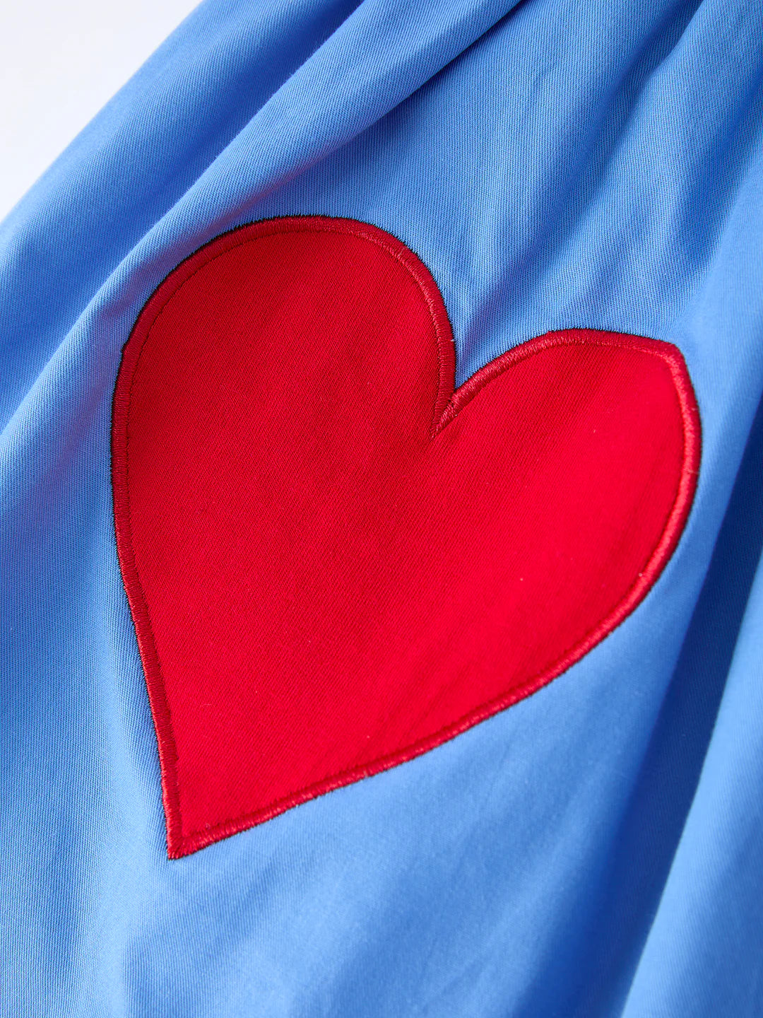 Toddler Girl Heart Applique Blue Dress