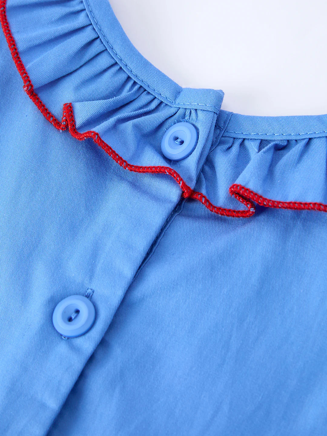 Toddler Girl Heart Applique Blue Dress