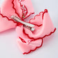 Strawberry Embroidered Girls Hairpin 4 Inches-Pink