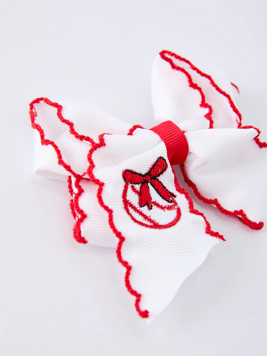 Baseball Embroidered Girls Hairpin 4 Inches