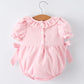 Baby Girls Summer Crocodile Embroidered Smocked Romper