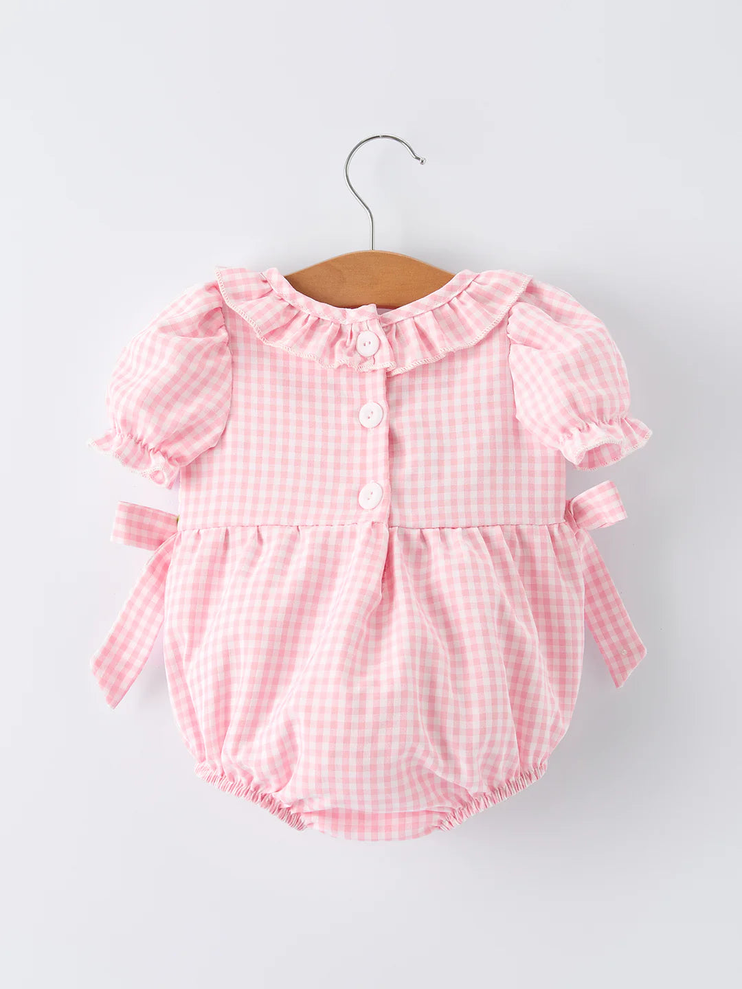 Baby Girls Summer Crocodile Embroidered Smocked Romper