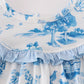 BLUE FARM PRINT DRESS