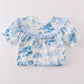 BLUE FARM PRINT DRESS