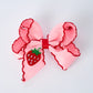 Strawberry Embroidered Girls Hairpin 4 Inches-Pink